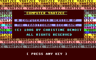 Computer Yahtzee Title Screen